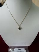 *Sterling 925 Silver Chain and Square Pendant with