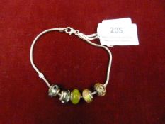 *Lovelinks Silver Bracelet with Five Glass Beads