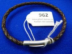 *Unique Braided Brown Leather Bracelet