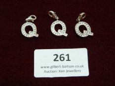 *Three Thomas Sabo Silver & CZ Charms 