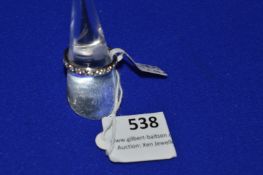 *Stainless Steel Ring with Crystals Size:56