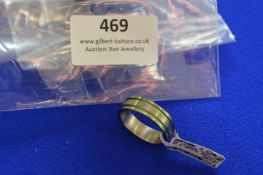 *Titanium & Silver Ring with Green Inlay