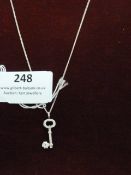 *Silver Necklace with Key Charm
