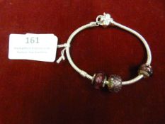 *Lovelinks Silver Bracelet with Three Glass Bead C