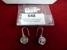 *Pair of Sterling 925 Silver Compass Star Earrings