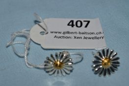 *Pair of Sterling 925 Silver Daisy Studs