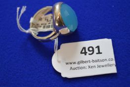 *Sterling 925 Silver Ring with Blue Chalcedony