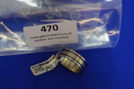 *Titanium & Silver Ring with Blue Inlay