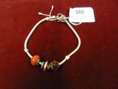 *Lovelinks Silver Bracelet with Three Glass Bead C