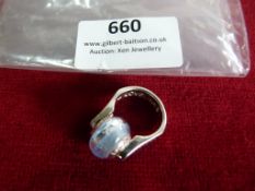 *Lovelinks Sterling 925 Silver Ring with Blue Glas