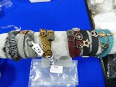 *Bag of Assorted Leather Bracelets