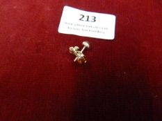 *Pair of Amber & Silver Studs