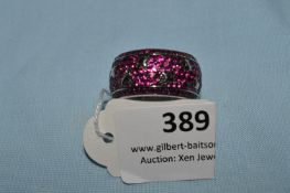 *Sterling Silver 925 Ring with Encrusted Glass Sto