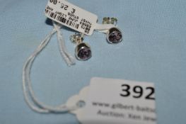 *Pair of Silver & LIght Amethyst Studs