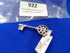 *Sterling 925 Silver & Gold Key Pendant with 0.014