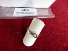 *Stainless Steel Ring with Gold Colored Heart Size