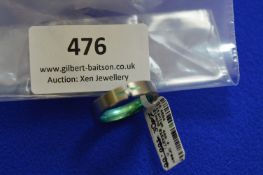 *4mm Titanium Ring with Green Detail and Diamond R