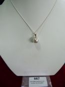 *Sterling 925 Silver Chain with Pearl Pendant