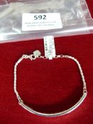*Sterling 925 Silver Bracelet with Adjustable Chai