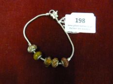 *Lovelinks Silver Bracelet with Five Glass Beads