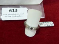 *Stainless Steel Ring with 0.03ct Diamond Size:52