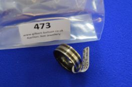 *8mm Titanium Ring with Black Grooves