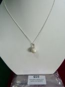 *Sterling 925 Silver & Pearl Pendant on Chain