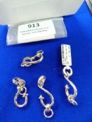 *Four Sterling 925 Silver Fish Hook Charm Carriers