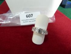 *Stainless Steel Ring with Inset Stones