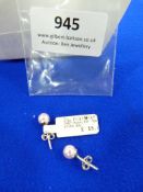 *Pair of Sterling 925 Silver & Roseline Pearl Earr