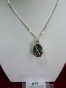 *Sterling 925 Silver & Quartz Pendant on 20