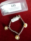 *Sterling 925 Silver & Gold Plated Bracelet with T