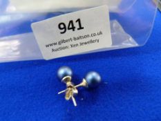*Pair of Sterling 925 Silver & Blue Pearl Earrings