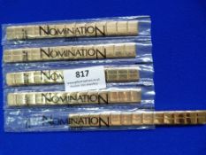 *Five Gold Coloured Nomination Bracelets