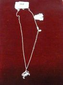 *Silver Chain with Crab & Blue Stone Pendant