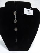 *Silver Bracelet with Leaf Design Charms