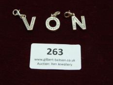 *Three Thomas Sabo Silver & CZ Charms 