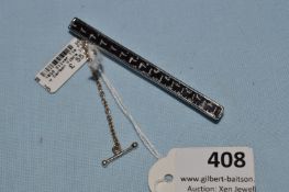 *Sterling 925 Silver Tie Pin with Carbon Fiber Inl