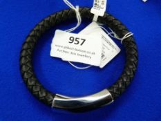 *Calvin Klein Black Leather Braided Bracelet