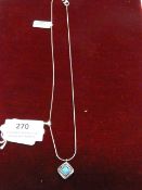 *Silver Chain with Square Silver & Opal Pendant