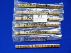 *Six Gold Coloured Nomination Bracelets