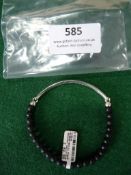 *Sterling 925 Silver & Obsidian Bracelet