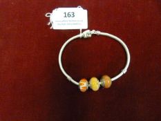 *Lovelinks Silver Bracelet with Three Glass Bead C