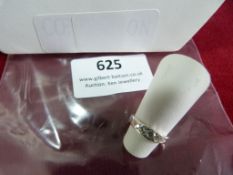 *Sterling 925 Silver Ring with Five Inset Stones S