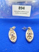 *Pair of Rennie Macintosh Sterling Silver Celtic D