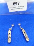 *Pair of Rennie Macintosh Sterling Silver Celtic D