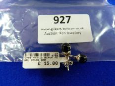 *Pair of Sterling 925 Silver & Black Pearl Studs