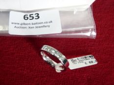 *Stainless Steel Ring with Five Crystals Size:55