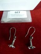 *Pair of Sterling 925 Silver & Black Rhodium Plate
