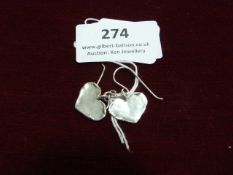 *Pair of Hammered Silver Love Heart Earrings